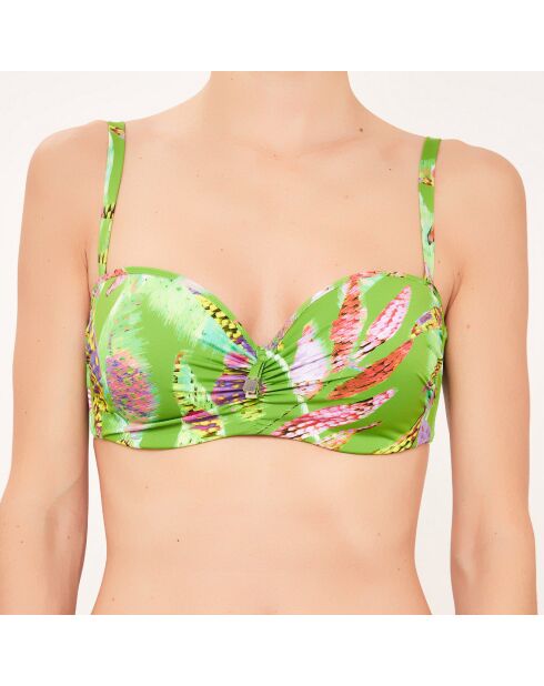 Haut de maillot de bain Bandeau à coques vert
