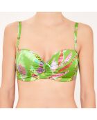 Haut de maillot de bain Bandeau à coque bonnets D à G vert