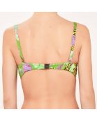 Haut de maillot de bain Bandeau à coque bonnets D à G vert