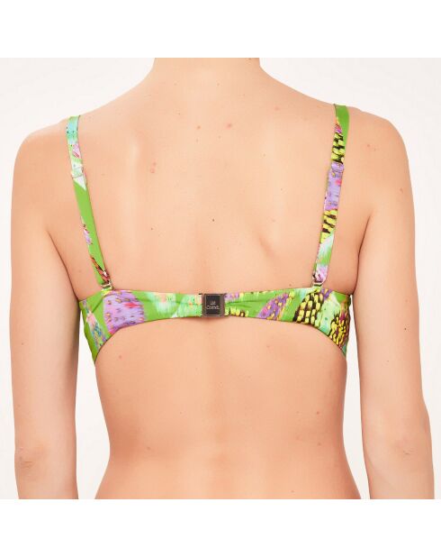 Haut de maillot de bain Bandeau à coque bonnets D à G vert