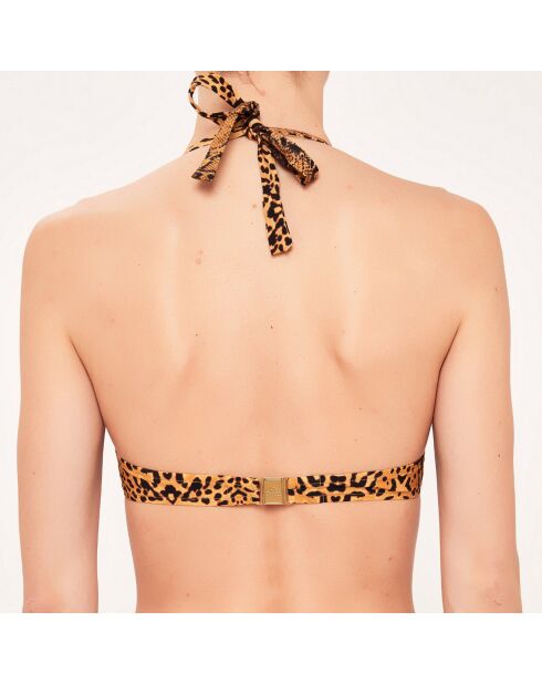 Triangel-Badeanzugtop mit braunen Muscheln