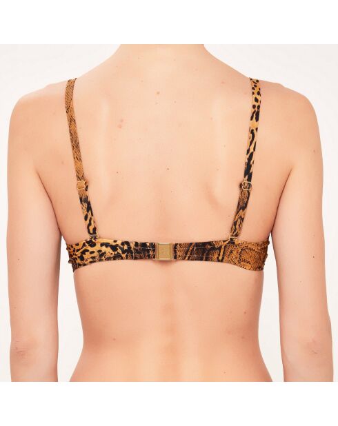 Top da bagno morbido con ferretto marrone