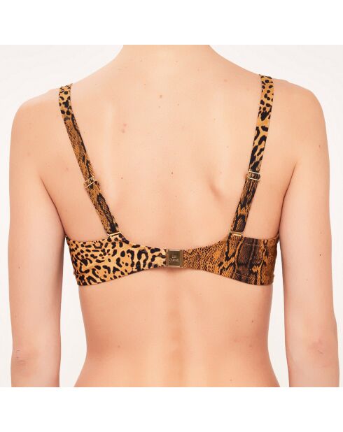 Costume da bagno morbido con montatura da D a E, coppe, marrone