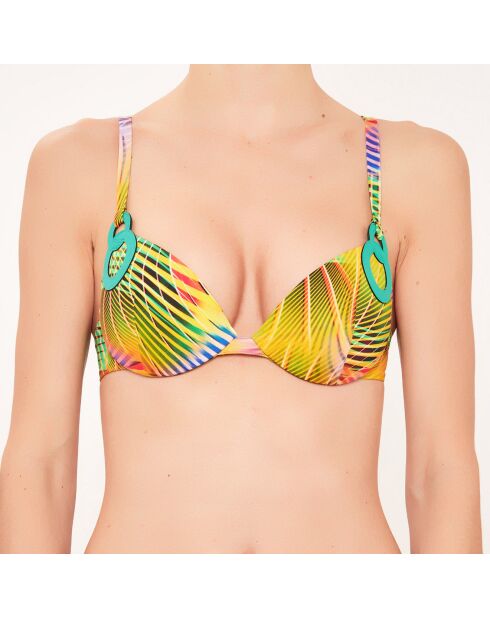 Haut de maillot de bain Corbeille à coques jaune