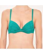 Haut de maillot de bain Corbeille à coques drapé vert