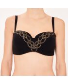 Haut de maillot de bain Bandeau à coques noir