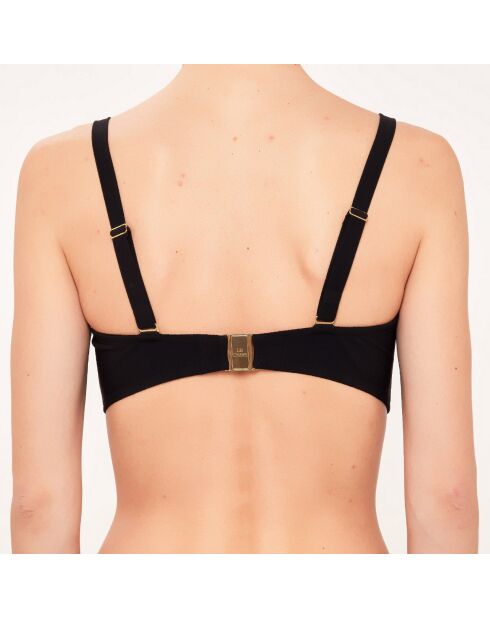 Costume da bagno nero con fascia in conchiglia