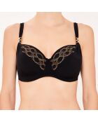 Haut de maillot de bain Corbeille à coques bonnets D à G noir