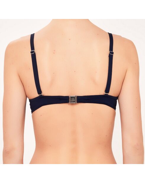 Top de baño azul suave con aros