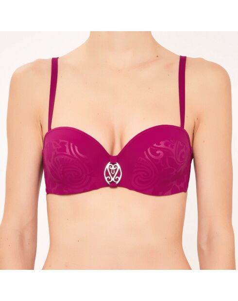 Haut de maillot de bain Bandeau à coques violet