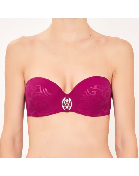 Haut de maillot de bain Bandeau à coques violet