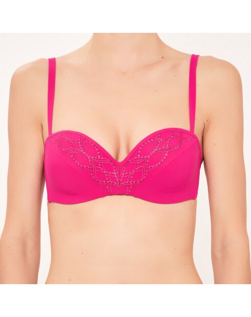 Costume da bagno fucsia con fascia in conchiglia