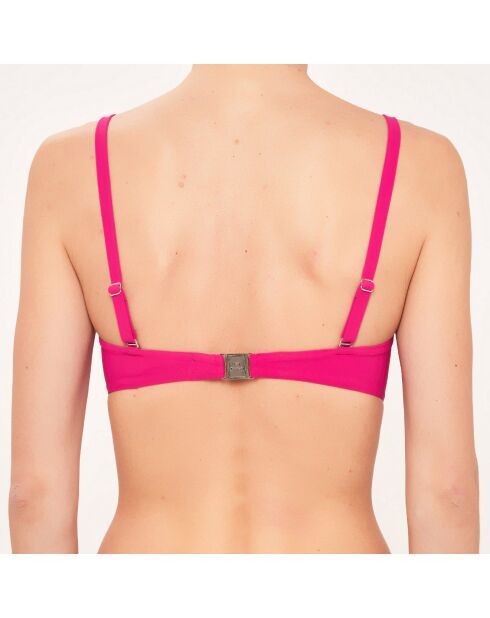 Costume da bagno fucsia con fascia in conchiglia