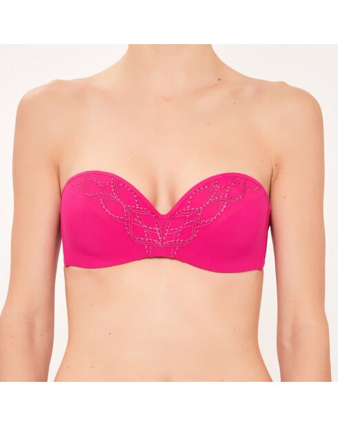 Costume da bagno fucsia con fascia in conchiglia