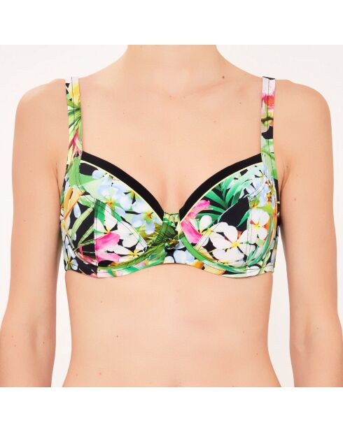 Corbeille Badeanzug Top Cups D bis G schwarz/grün