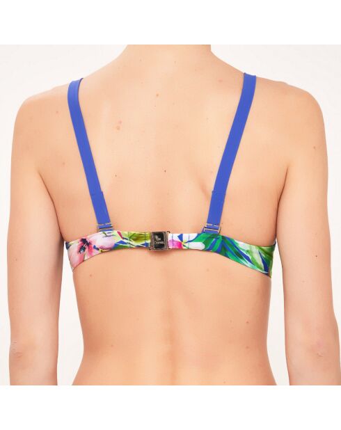 Top de baño triangular azul con aros