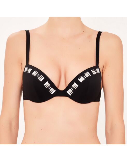 Haut de maillot de bain Corbeille à coques noir