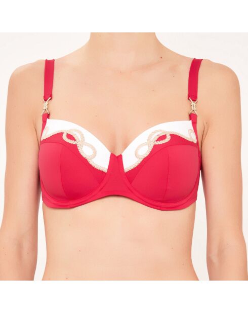 Haut de maillot de bain Corbeille à coques bonnets D à G  rouge
