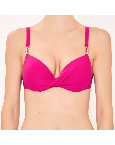 Top de baño Swarovski® fucsia con forma de cesta con forma de estuche con forma de joya Swarovski®