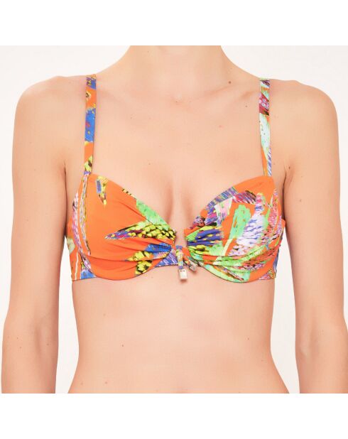 Top da bagno morbido con cornice arancione