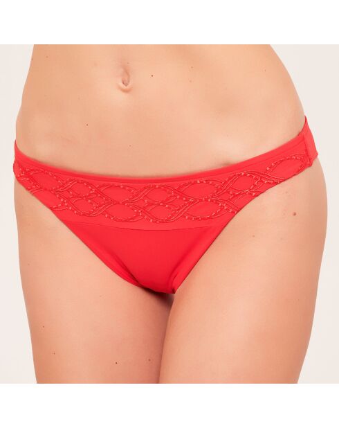 Slip da bagno corallo a vita bassa