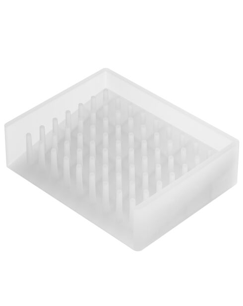 Porte-savon en silicone Float blanc - 8.5x11 cm