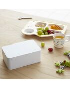 Scatola in tessuto bianco - 12x19x7,5 cm