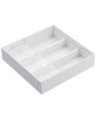 Rangement pour couverts extensible avec glissière blanc - 24.6x25x5.7 cm