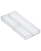 Rangement pour couverts extensible avec glissière blanc - 24.6x25x5.7 cm