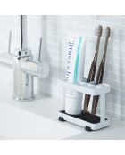 Porte brosses à dents & dentifrice Tour blanc - 5x11x8 cm