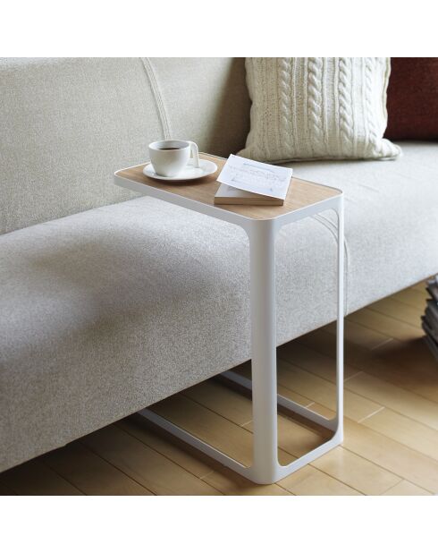 Table d'appoint rectangle blanche - 45x24x52 cm