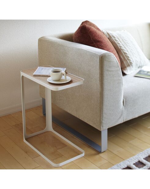 Table d'appoint rectangle blanche - 45x24x52 cm