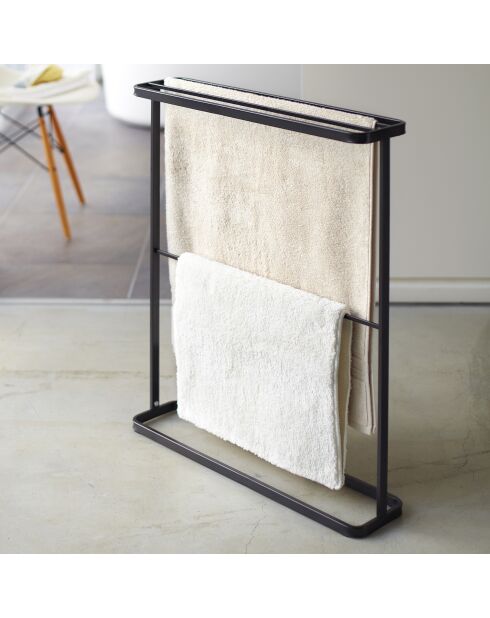 Porte-serviettes de bain Tour noir - 15x65x75 cm