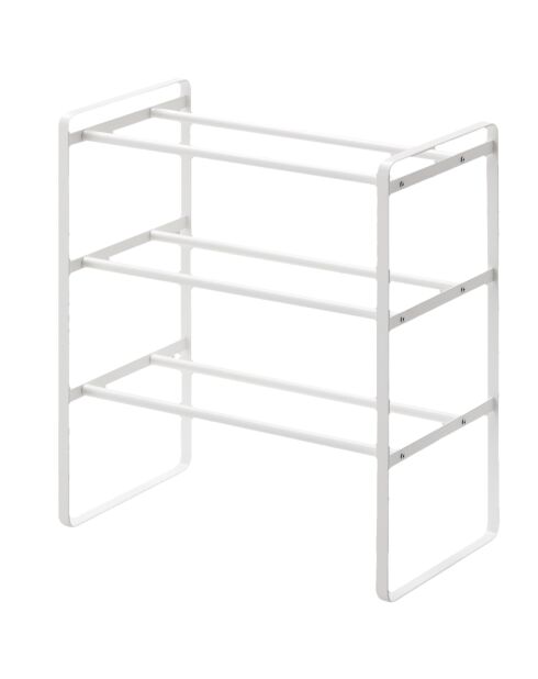 Étagère à chaussures extensible 3 niveaux blanche - 25x41x46 cm