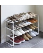 Étagère à chaussures extensible 3 niveaux blanche - 25x41x46 cm