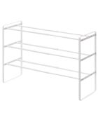 Étagère à chaussures extensible 3 niveaux blanche - 25x41x46 cm