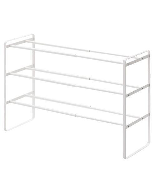 Étagère à chaussures extensible 3 niveaux blanche - 25x41x46 cm