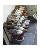 Étagère à chaussures extensible 3 niveaux noire - 25x41x46 cm