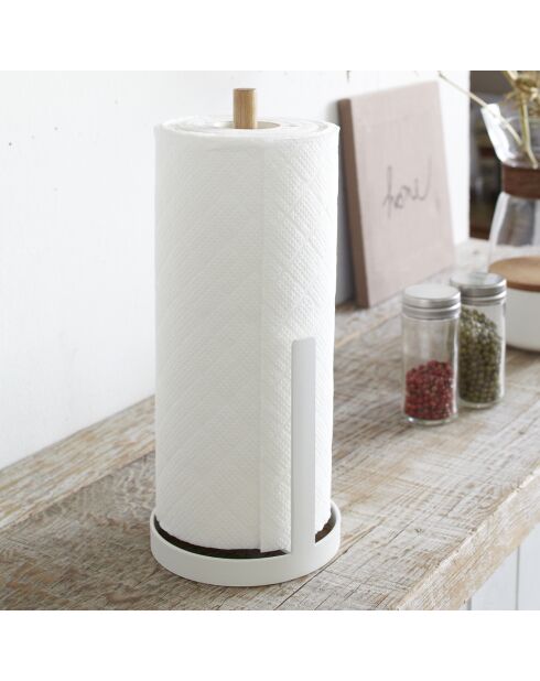 Porte essuie-tout blanc - 11x11x26.5 cm