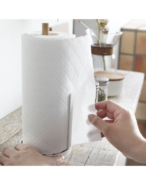 Porte essuie-tout blanc - 11x11x26.5 cm