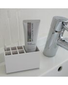 Mist witte tandenborstel- en tandpastahouder - 5x11x6 cm