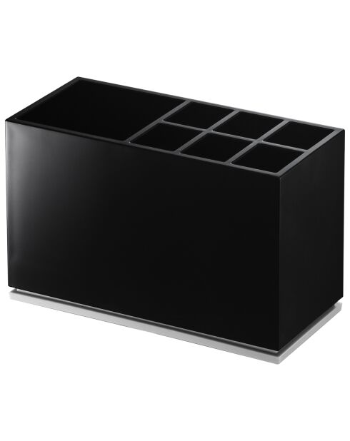 Porte brosses à dents & dentifrice Brouillard noir - 5x11x6 cm