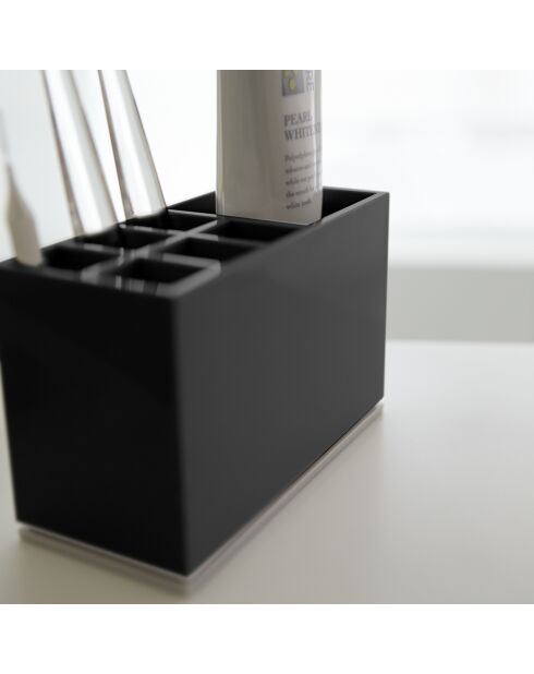 Porte brosses à dents & dentifrice Brouillard noir - 5x11x6 cm