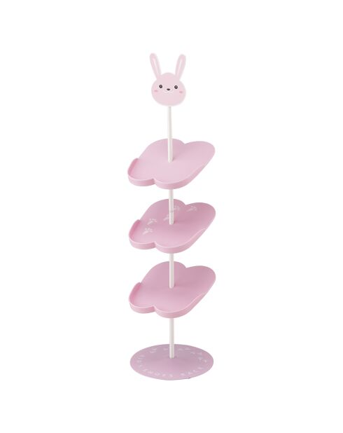 Étagère à chaussures pour enfant Lapin rose - 18x18x67 cm