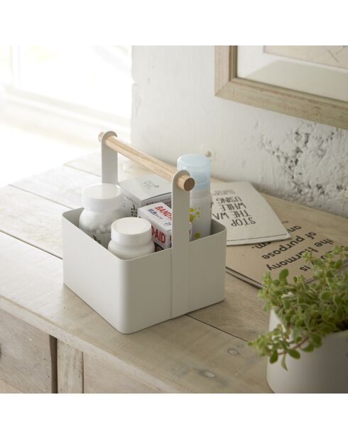 Caja de almacenamiento blanca - 13x16x16 cm