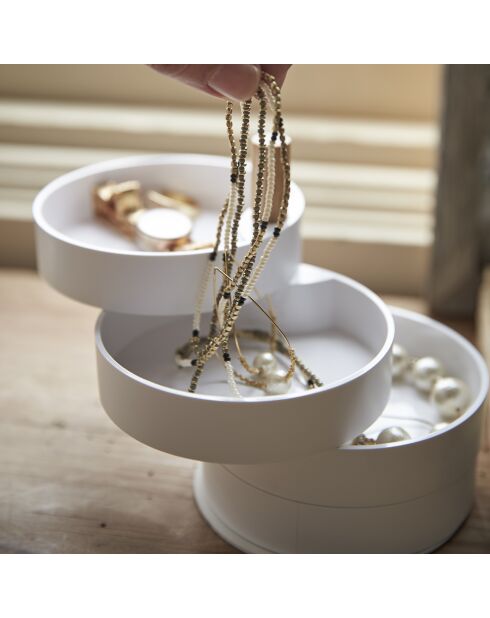 Boîte à bijoux Tosca blanche - 10x10x12.2 cm