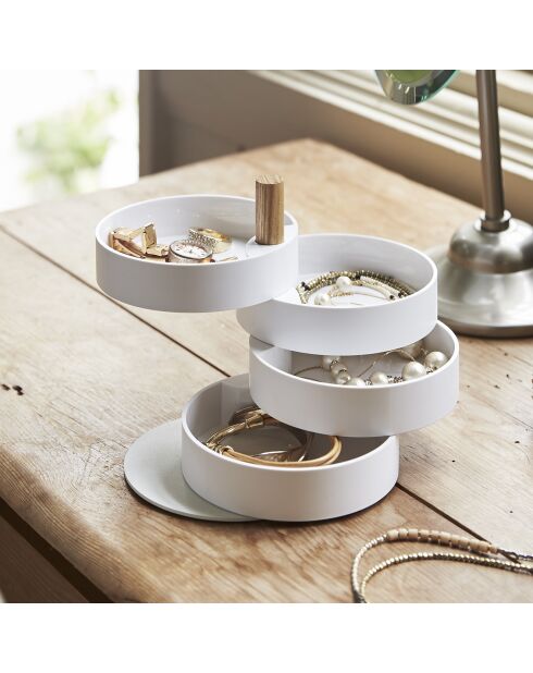 Boîte à bijoux Tosca blanche - 10x10x12.2 cm