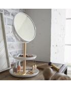 Miroir Tosca avec plateaux pour accessoires blanc - 16x17.5x33 cm