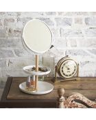 Miroir Tosca avec plateaux pour accessoires blanc - 16x17.5x33 cm