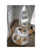 Miroir Tosca avec plateaux pour accessoires blanc - 16x17.5x33 cm